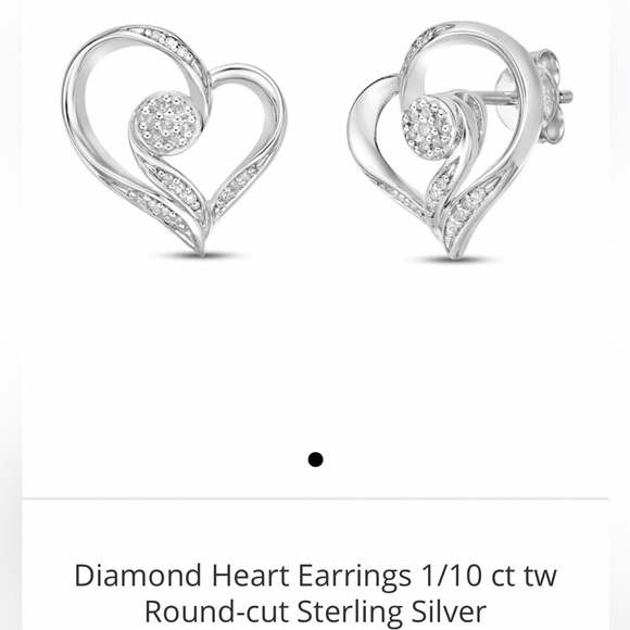 Kay Jewelers Jewelry Kay Jewelers Diamond Heart Earrings 1 Ct Tw Round Cut Sterling Silver